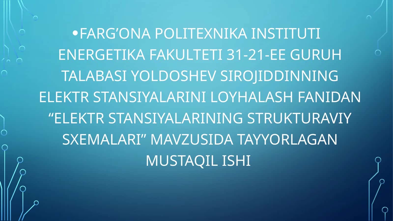 ELEKTR STANSIYALARINING STRUKTURAVIY SXEMALARI 1