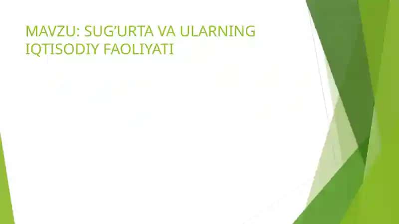 Sug’urta va Ularning Iqtisodiy Faoliyati