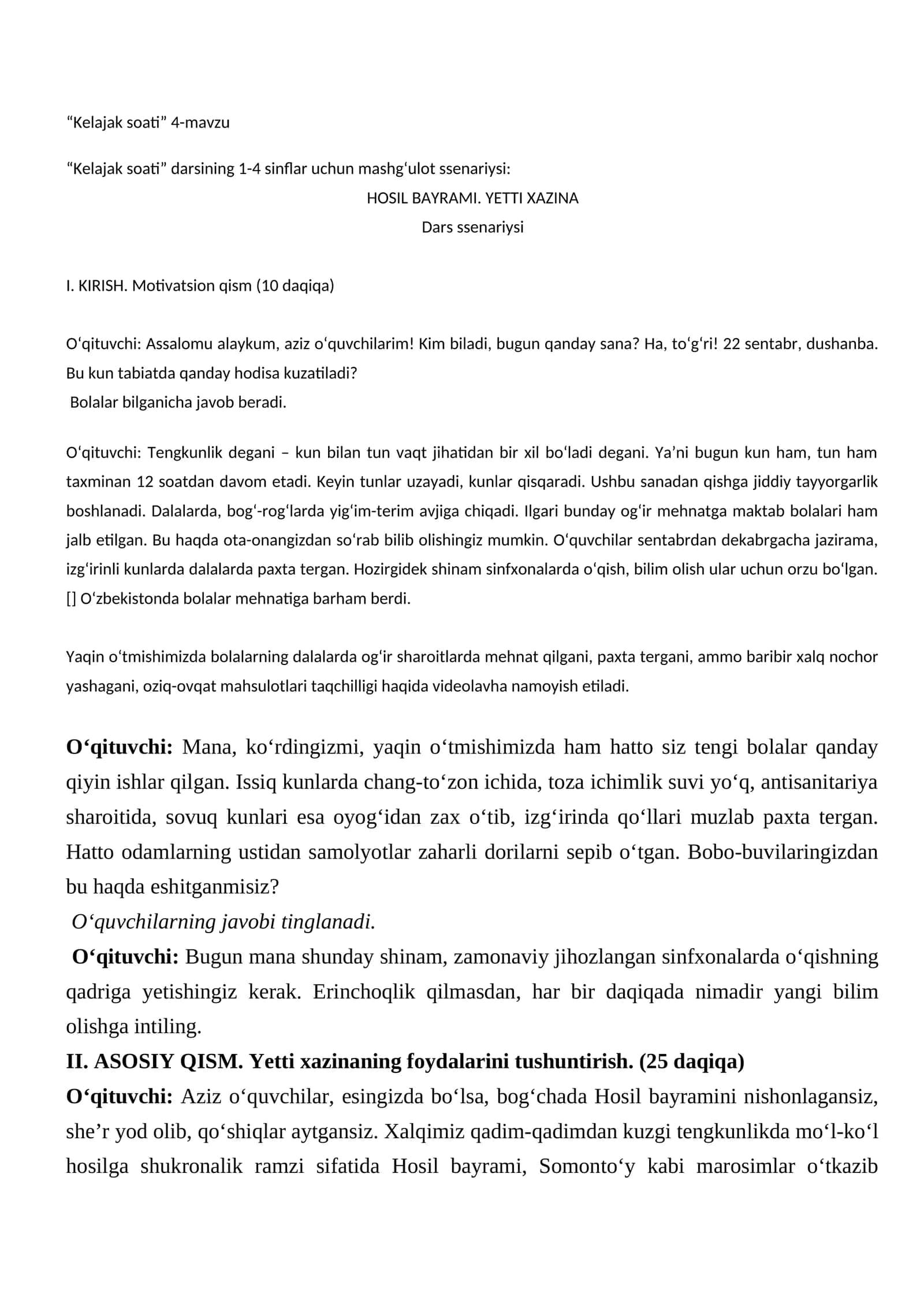 “Kelajak soati” 4-mavzu 1