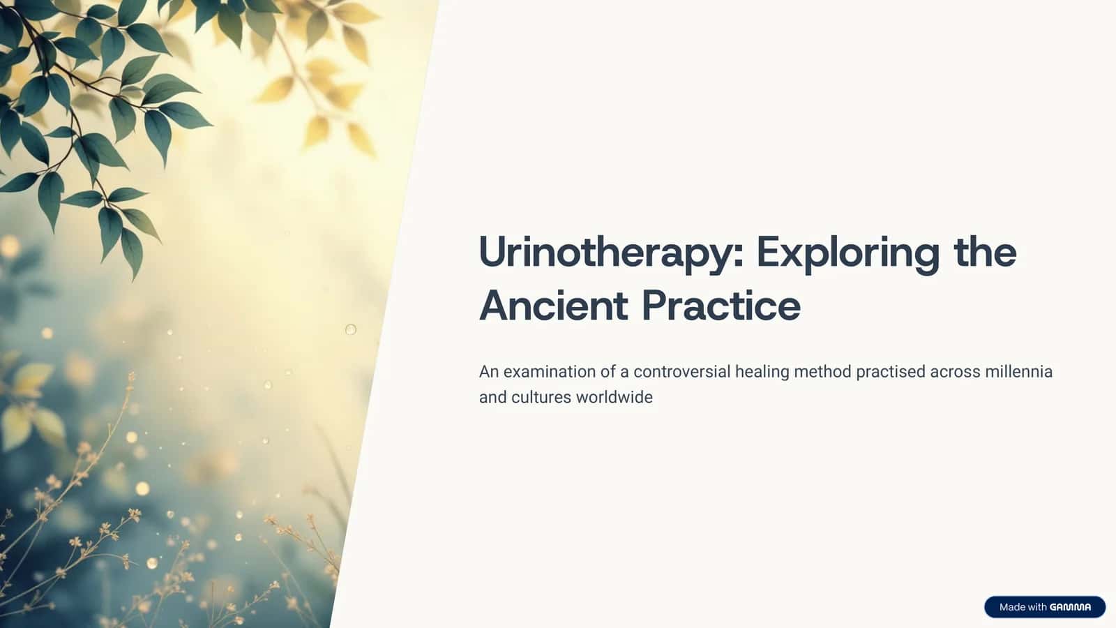Urinotherapy: Exploring the Ancient Practice 1