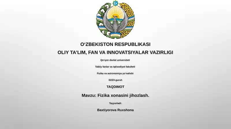 Fizika xonasini jihozlash