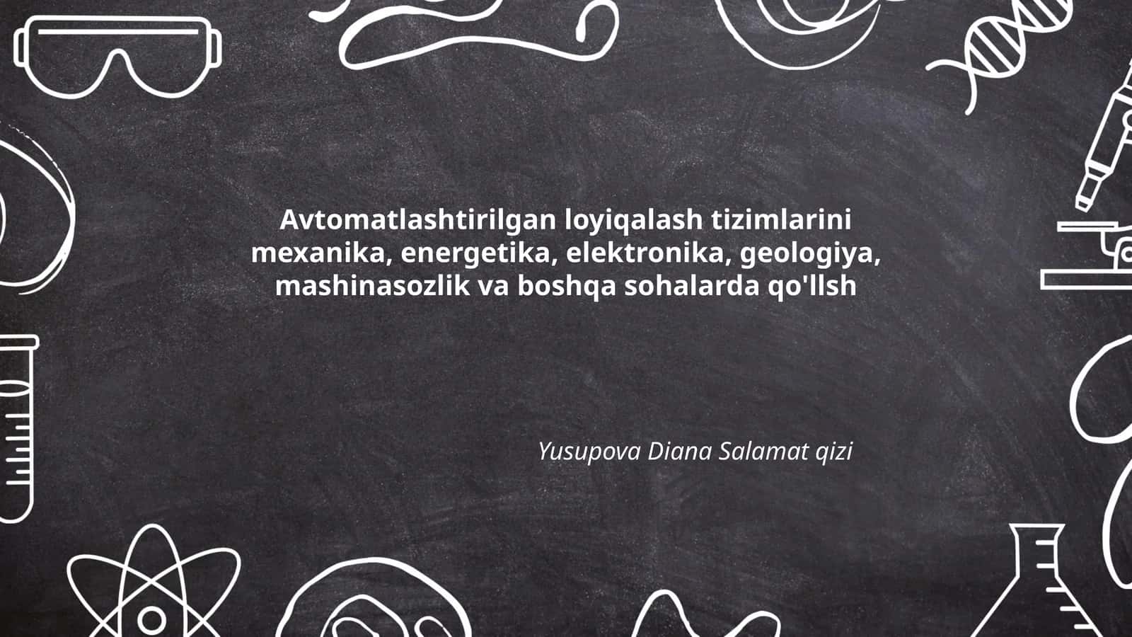 Mexanika sohasida avtomatlashtirilgan loyihalash tizimlari 1