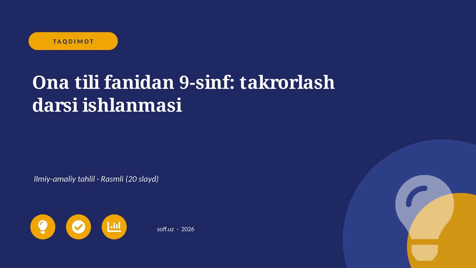 Ona tili fanidan 9-sinf: takrorlash darsi ishlanmasi 1