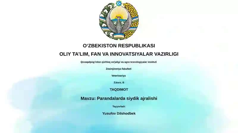Parandalarda siydik ajralishi