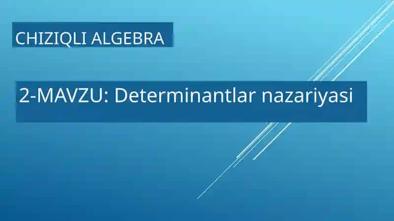 Determinantlar nazariyasi
