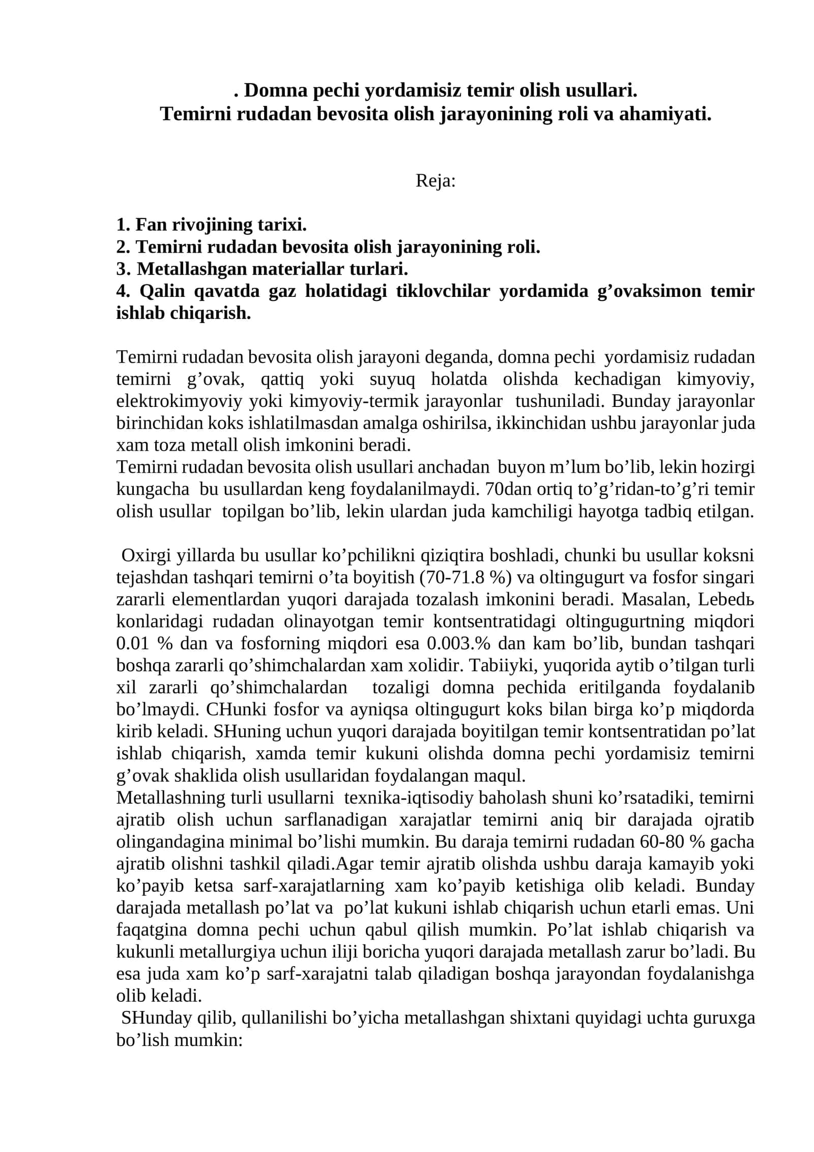 Domnа pеchi yordаmisiz tеmir olish usullаri 1