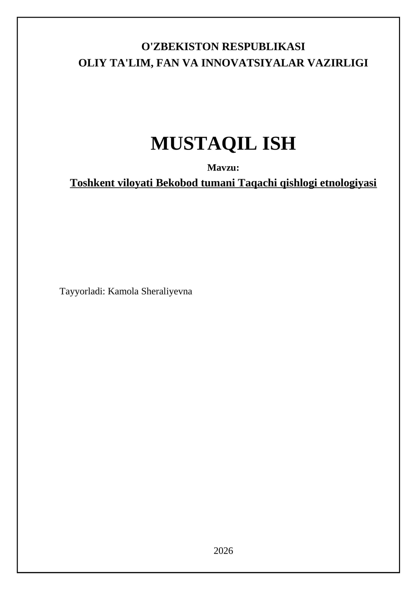 Taqachi qishlog'ining etnologiyasi 1