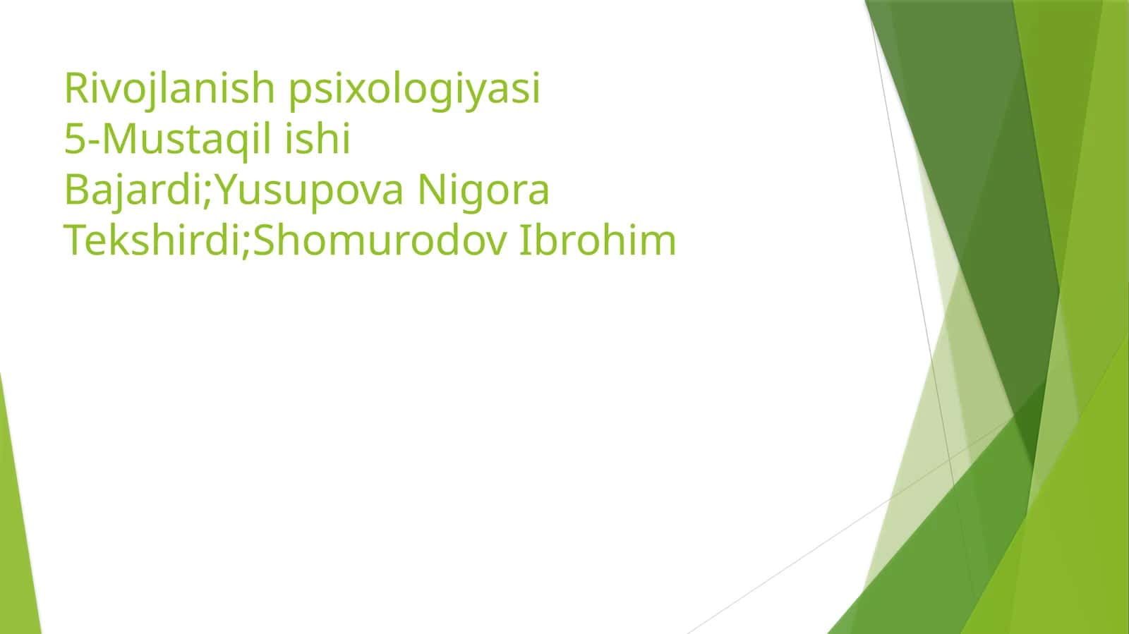 Rivojlanish psixologiyasi 1