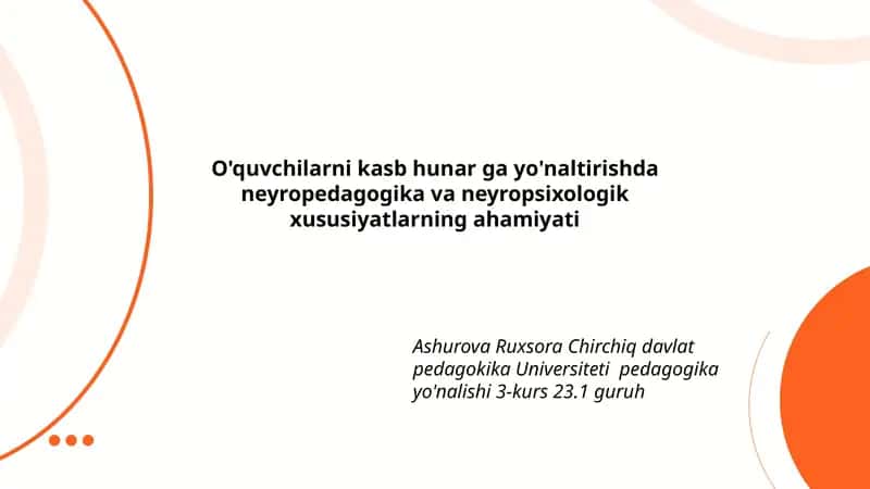 Neyropedagogika va Neyropsixologiya 1