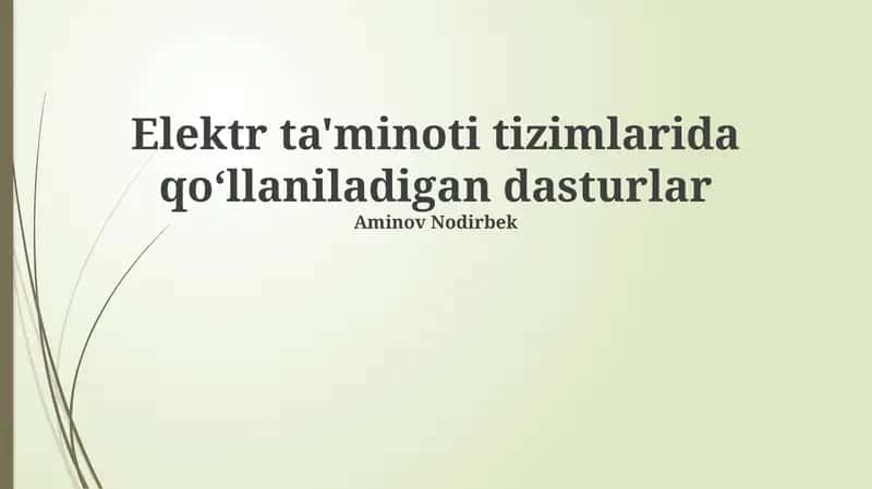 Tarmoqni modellashtirish va tahlil qilish dasturlari 1