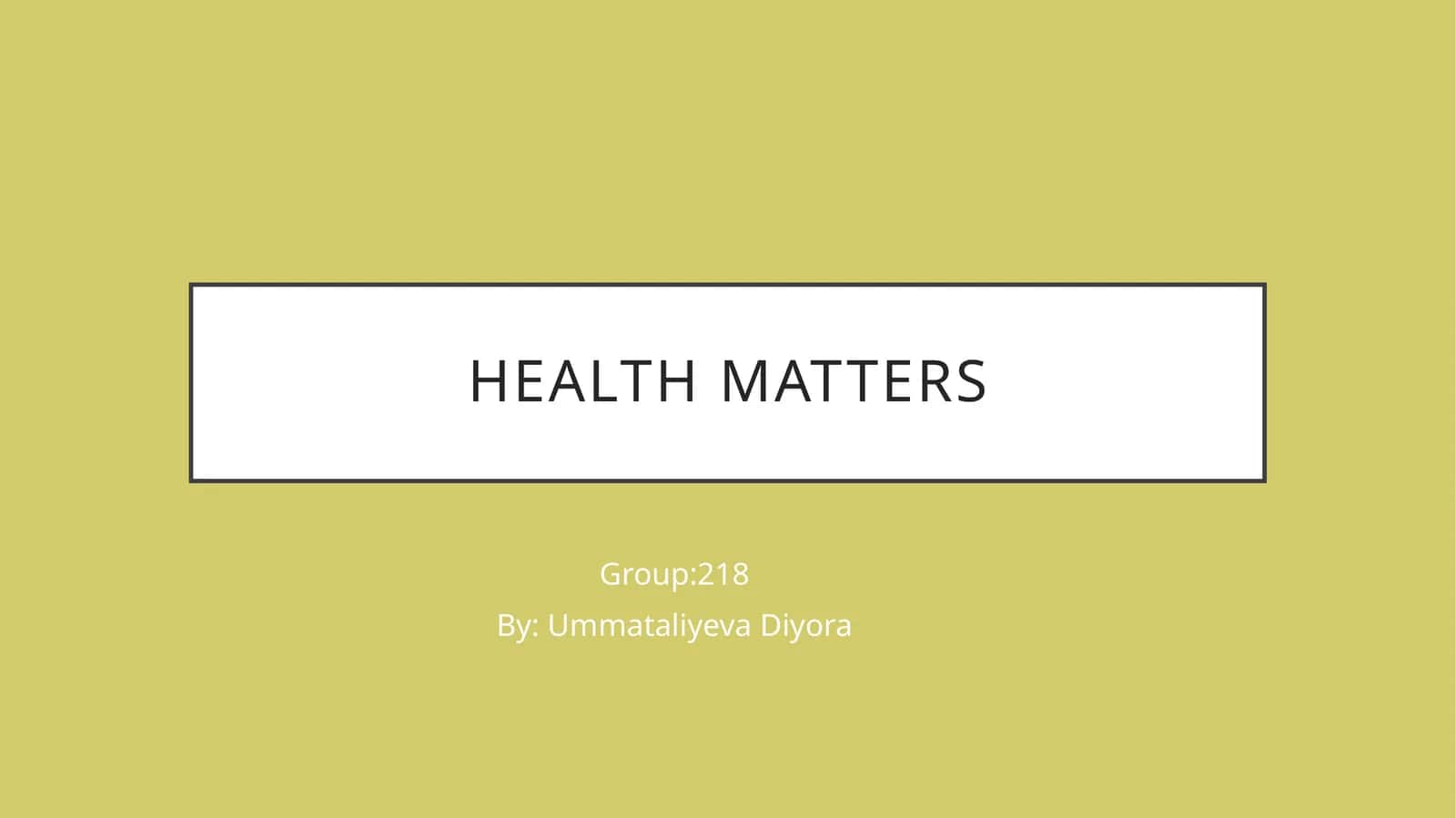 Health Talks 1