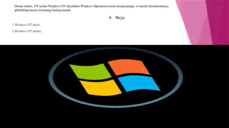 Windovs Operatsion Tizim 1