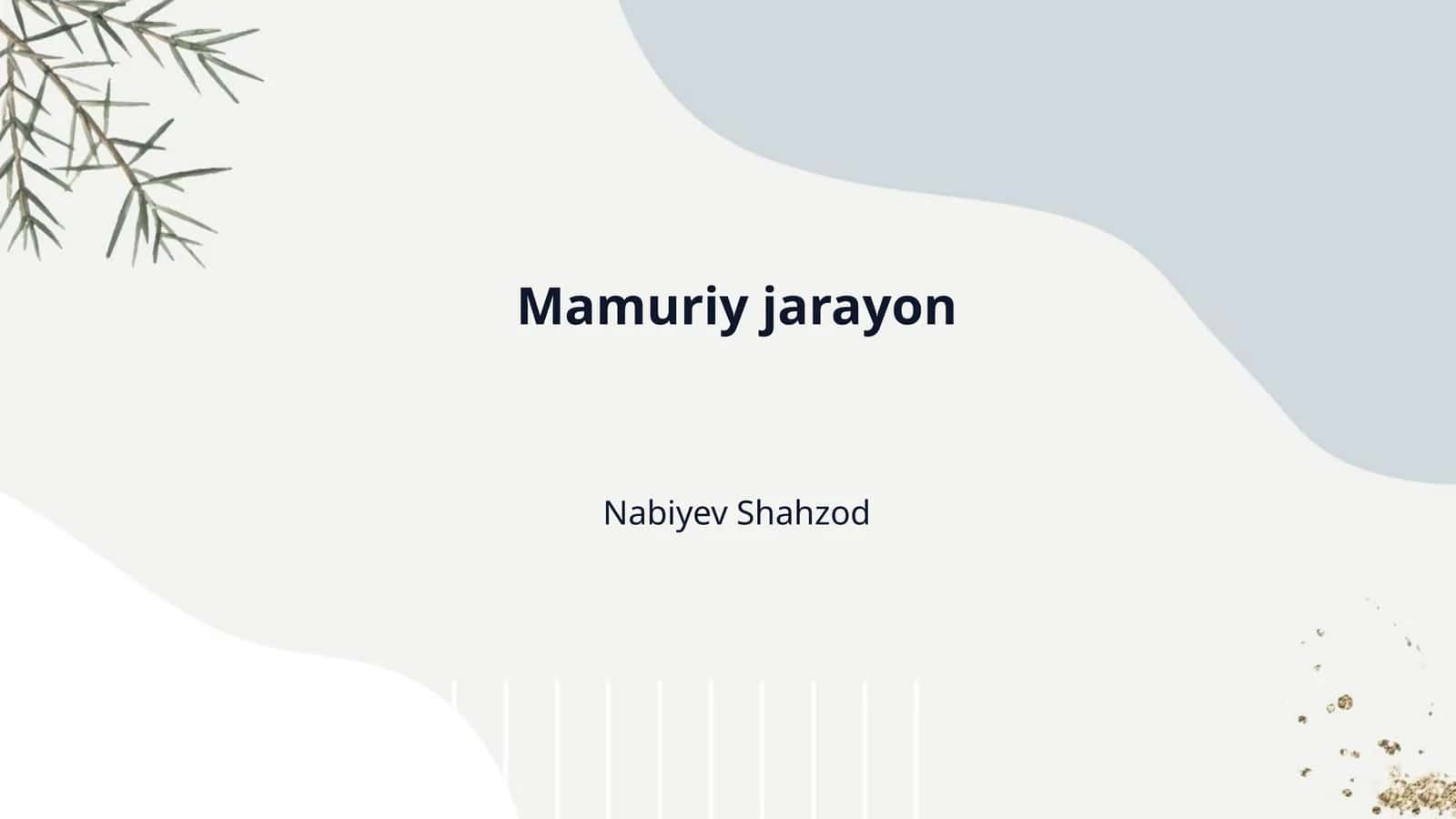Mamuriy jarayon 1