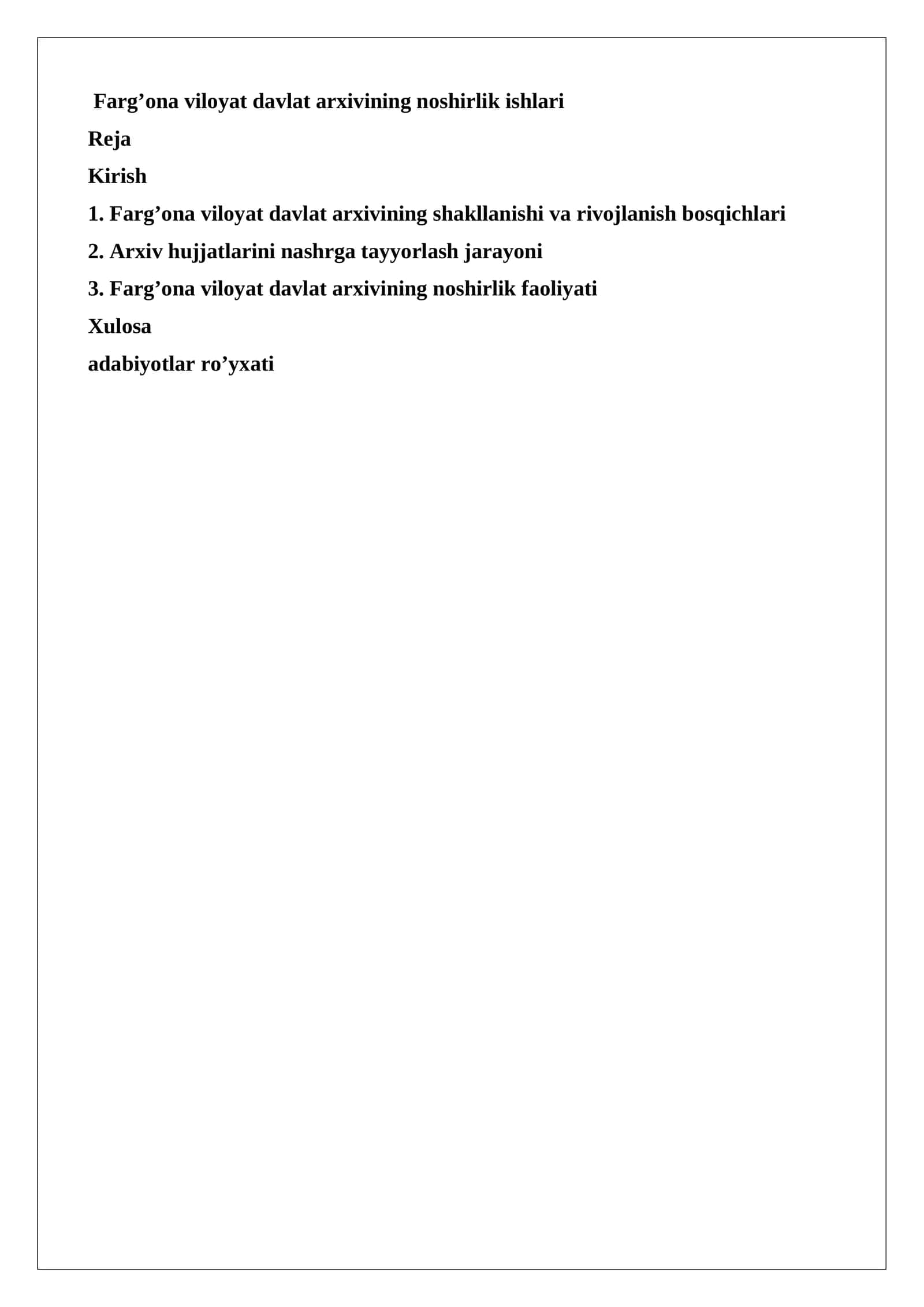 Farg’ona viloyat davlat arxivining noshirlik ishlari 1