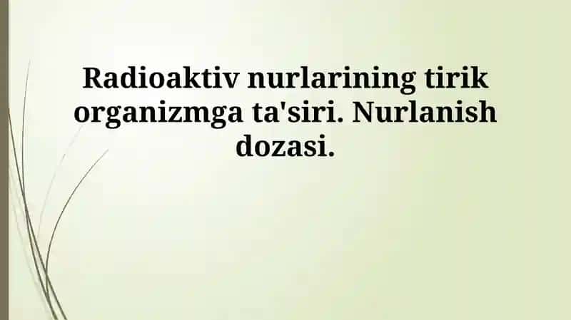 Radioaktiv nurlanish turlari