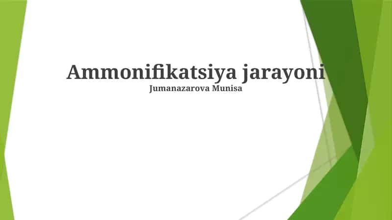 Ammonifikatsiya jarayoni 1