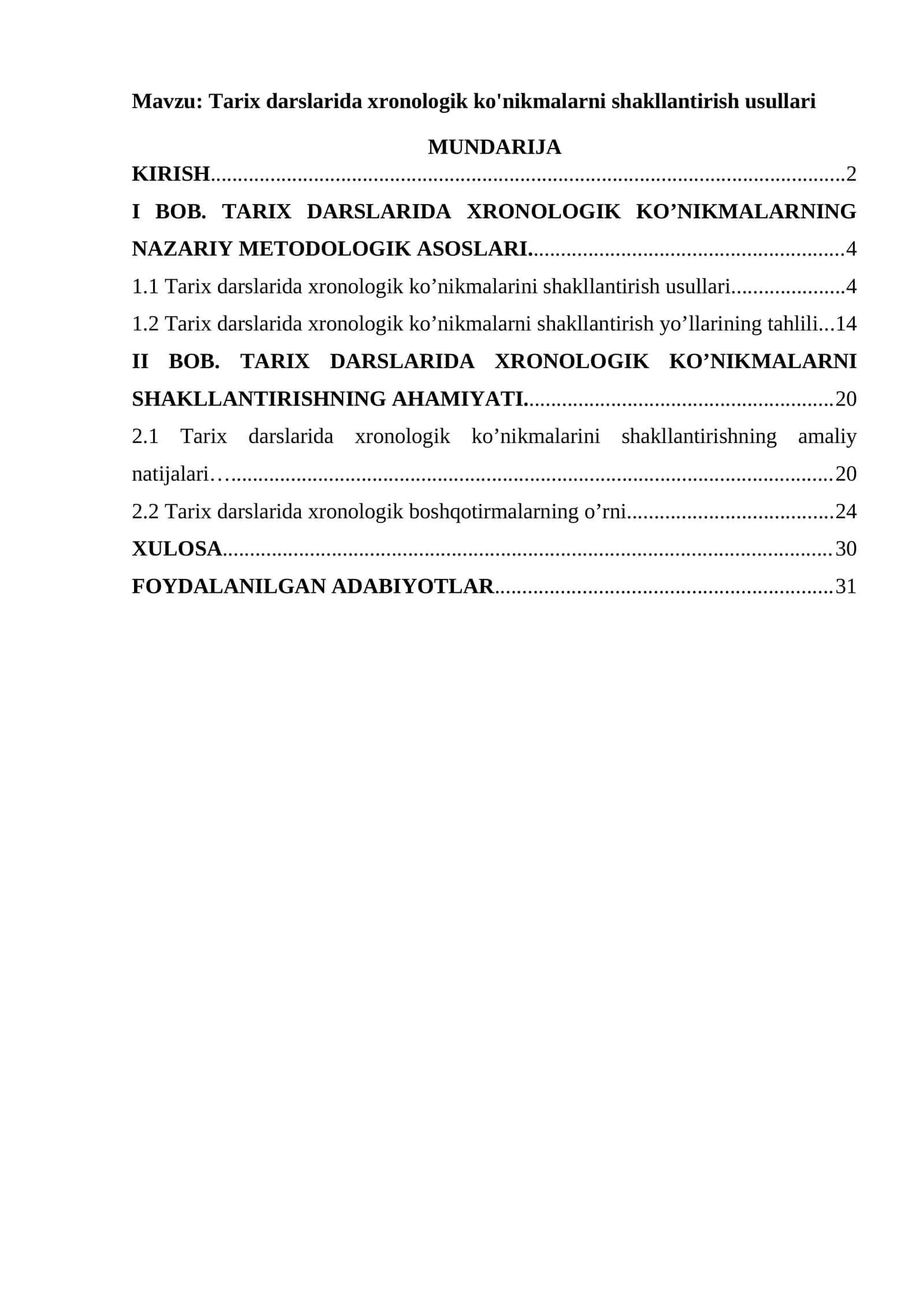 Tarix darslarida xronologik ko'nikmalarni shakllantirish usullari 1
