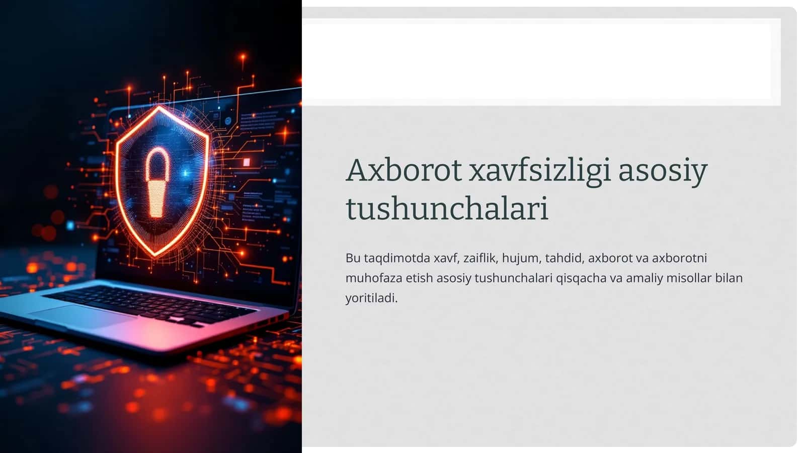 Axborot xavfsizligi asosiy tushunchalari 1