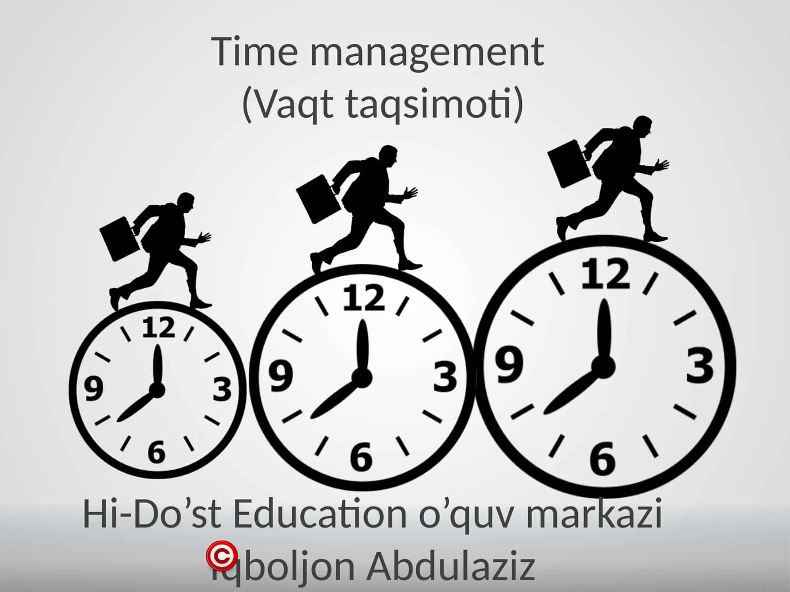 Vaqt taqsimoti (Time management) 1