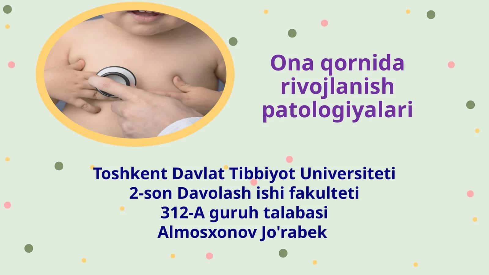 Ona qornida rivojlanish patologiyalari 1