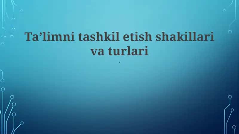 Norasmiy ta'lim 1