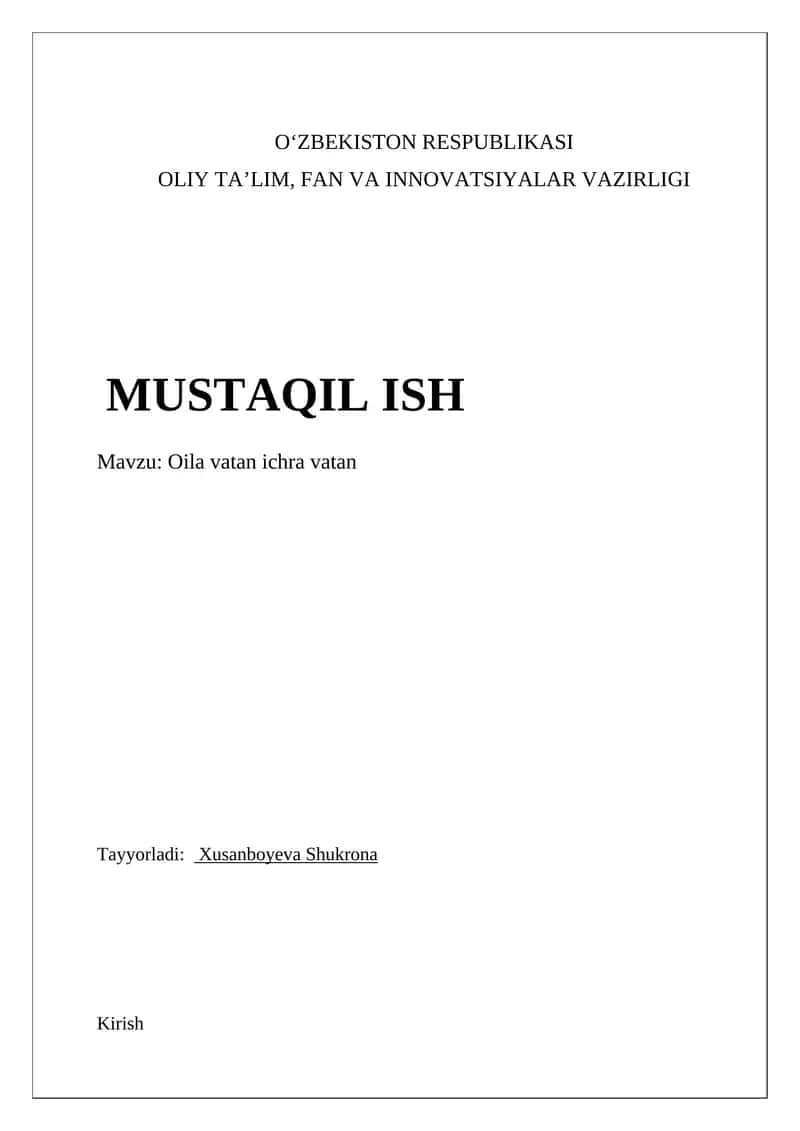 Oila va Qonunchilik: Himoya 1