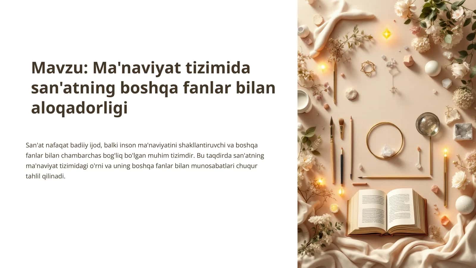 San'at: Ma'naviyatning ko'zgusi va vositasi 1