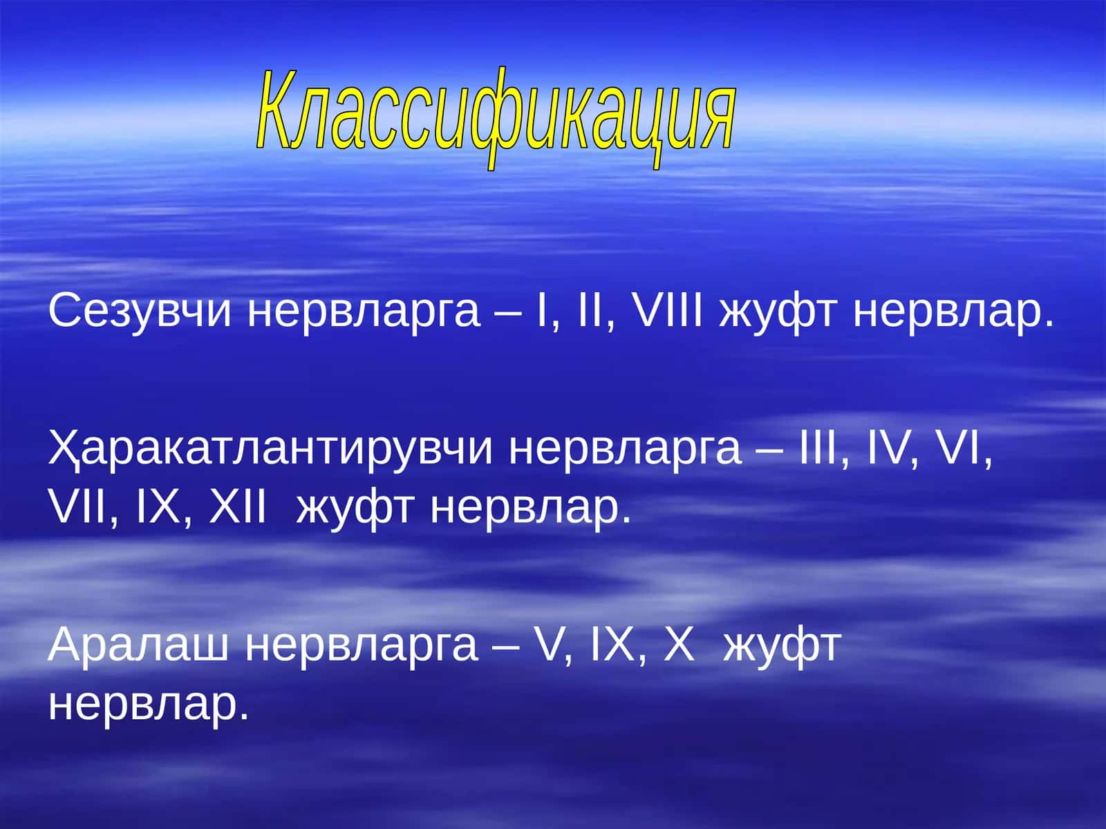 Бош мия нервлари ядролари ва функцияси 1