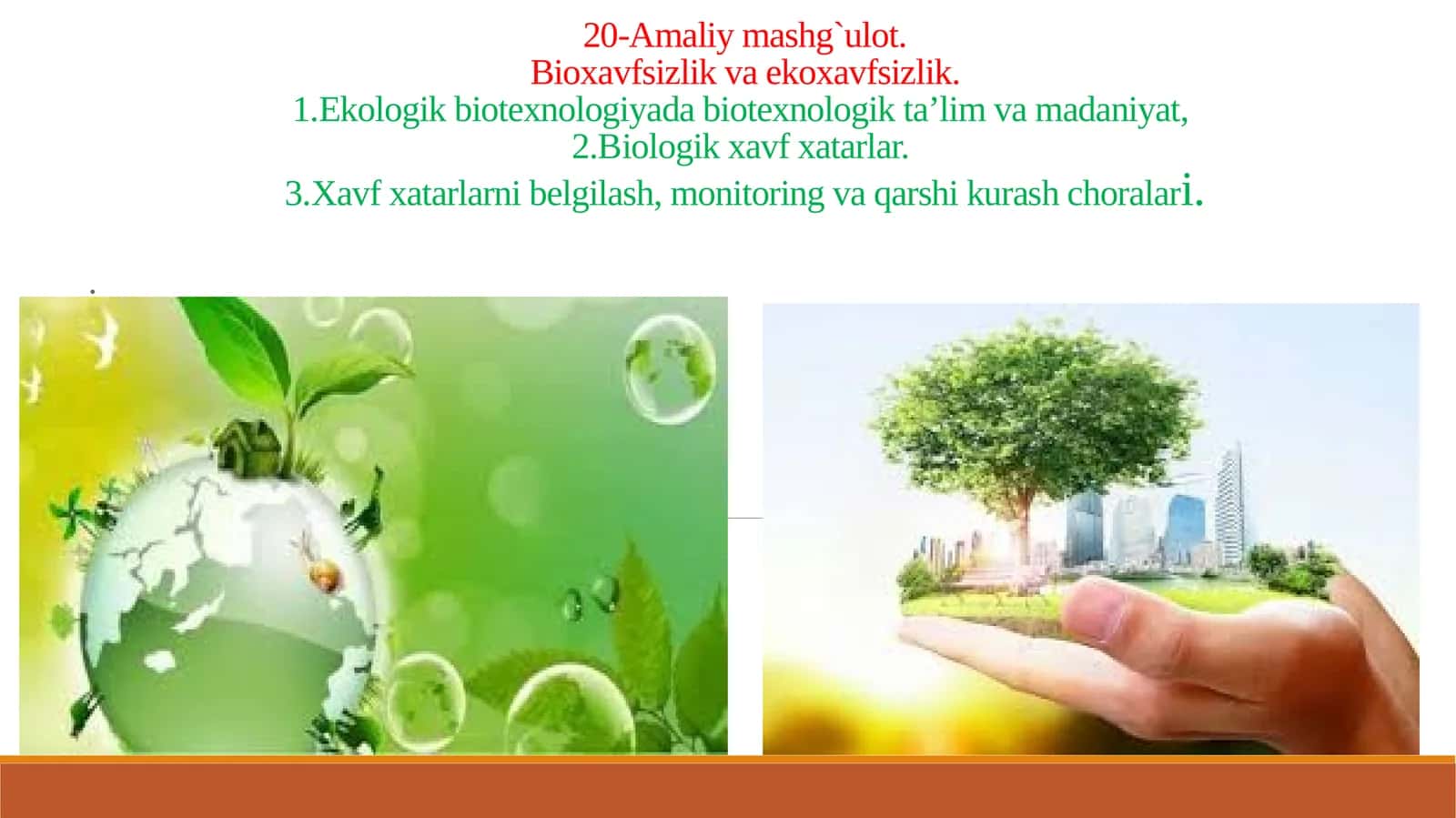 20-Amaliymashg`ulot.Bioxavfsizlik va ekoxavfsizlik 1