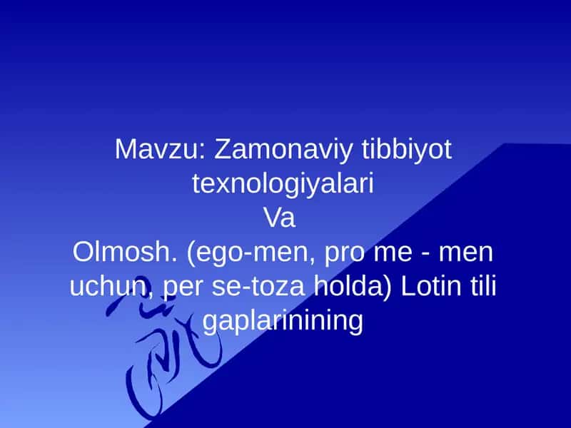Zamonaviy tibbiyot texnologiyalari 1