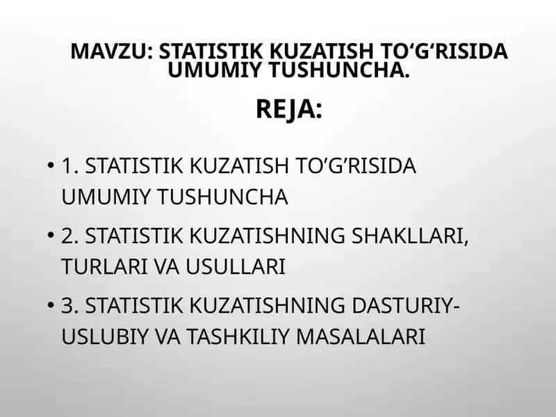 Statistikkuzati shto‘g‘risida umumiy tushuncha 1