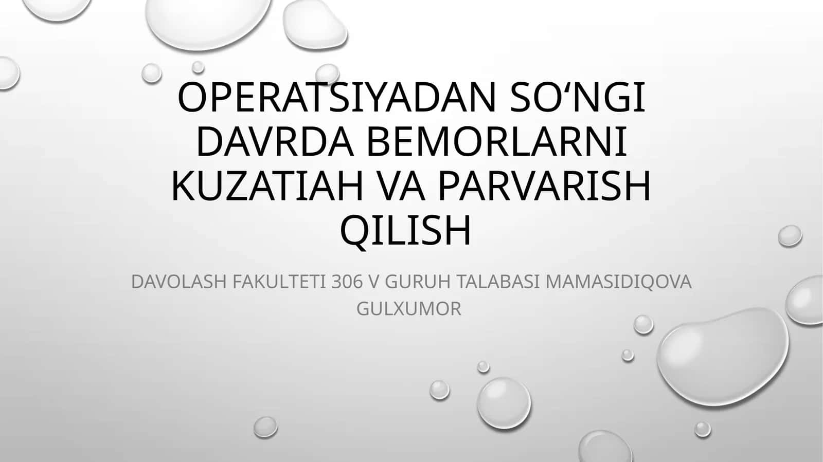 Operatsiyadan keyingi davr 3 fazagaboʻlinadi 1