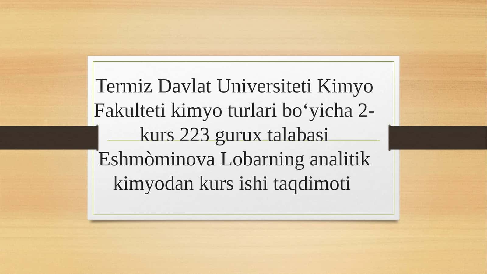 Tabiiy va oqava suvlardagi Fe 3+ ni fotometrik aniqlash 1