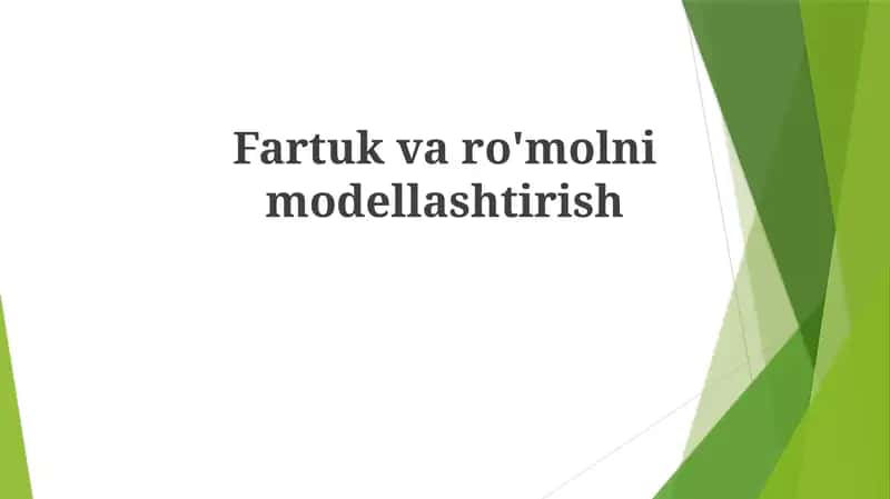 Bosh ro'mol modellashtirish va chizmachilik 1