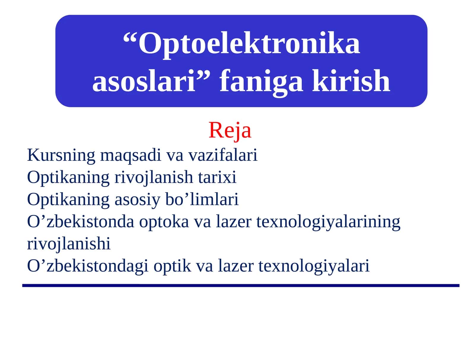 Optoelektronika asoslari 1