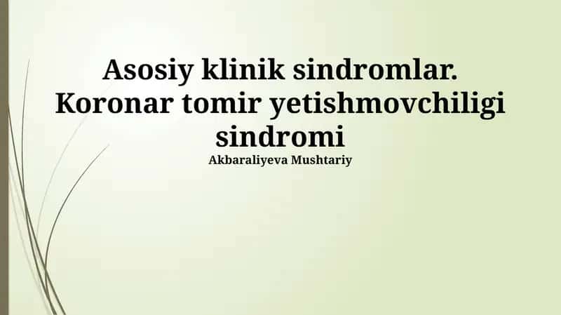 Koronar Arteriya Yetarliligi Sindromi 1
