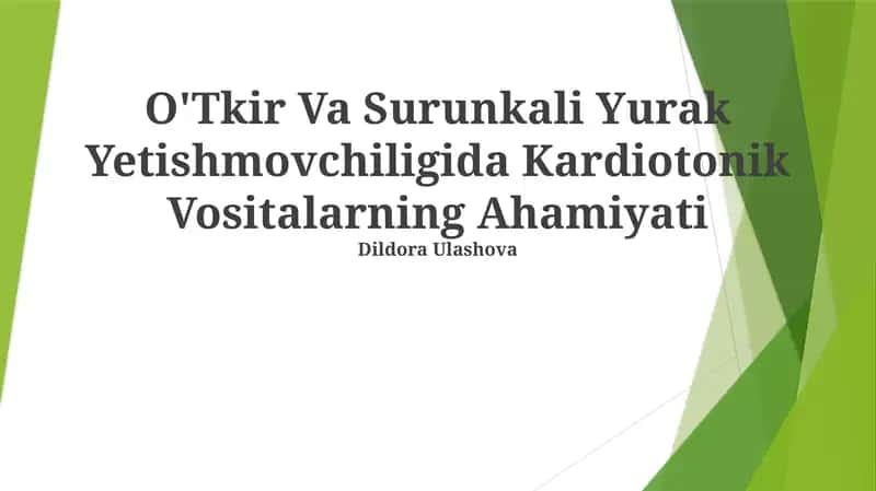 Kardiotonik Vositalar 1