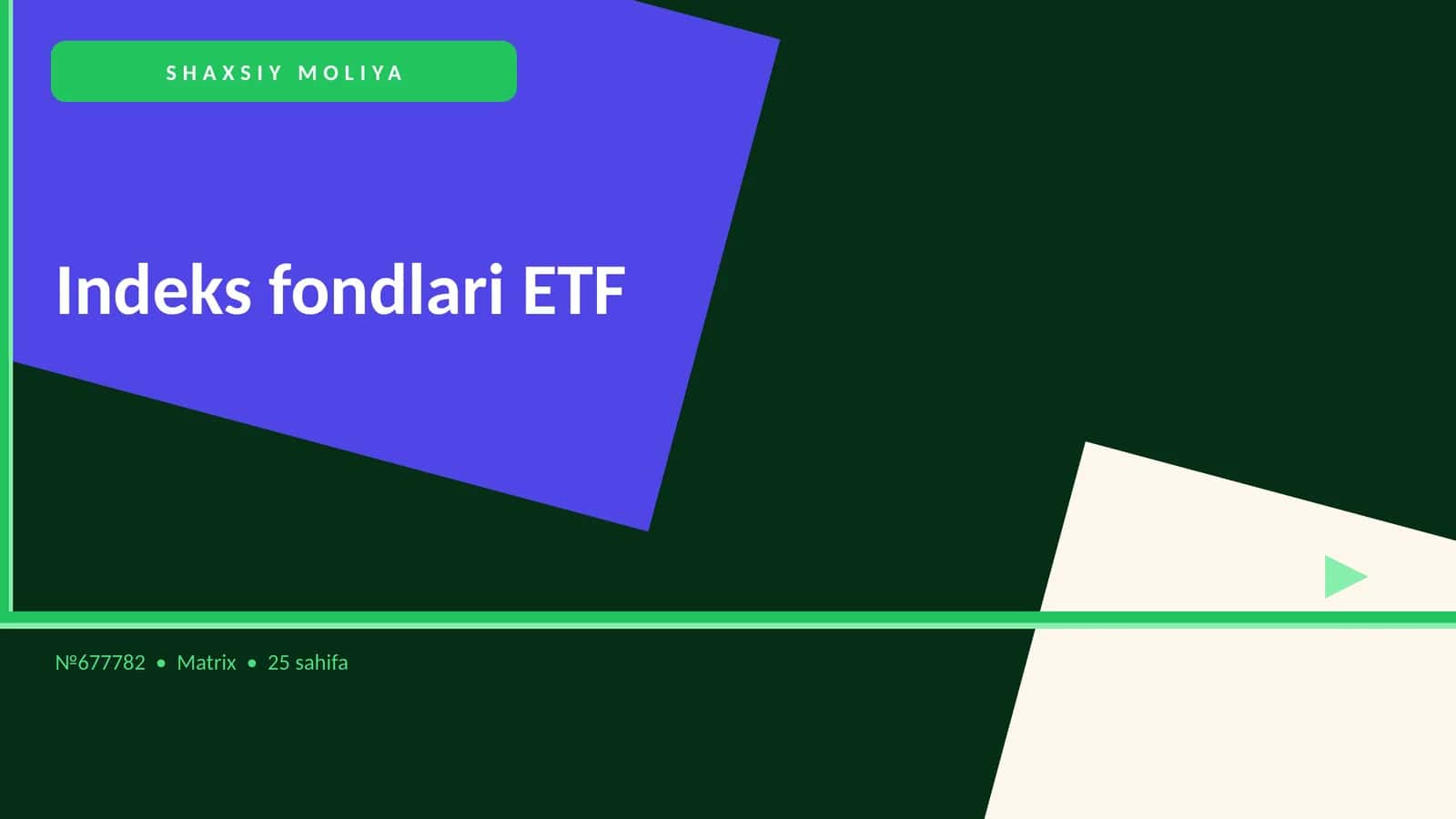Indeks fondlari ETF 1