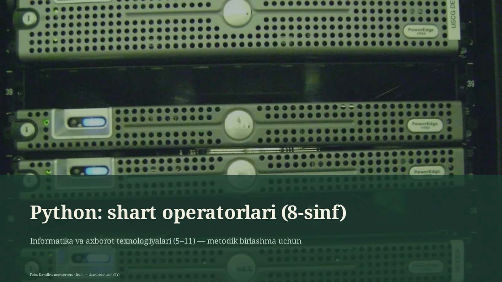 Python: shart operatorlari (8-sinf) 1