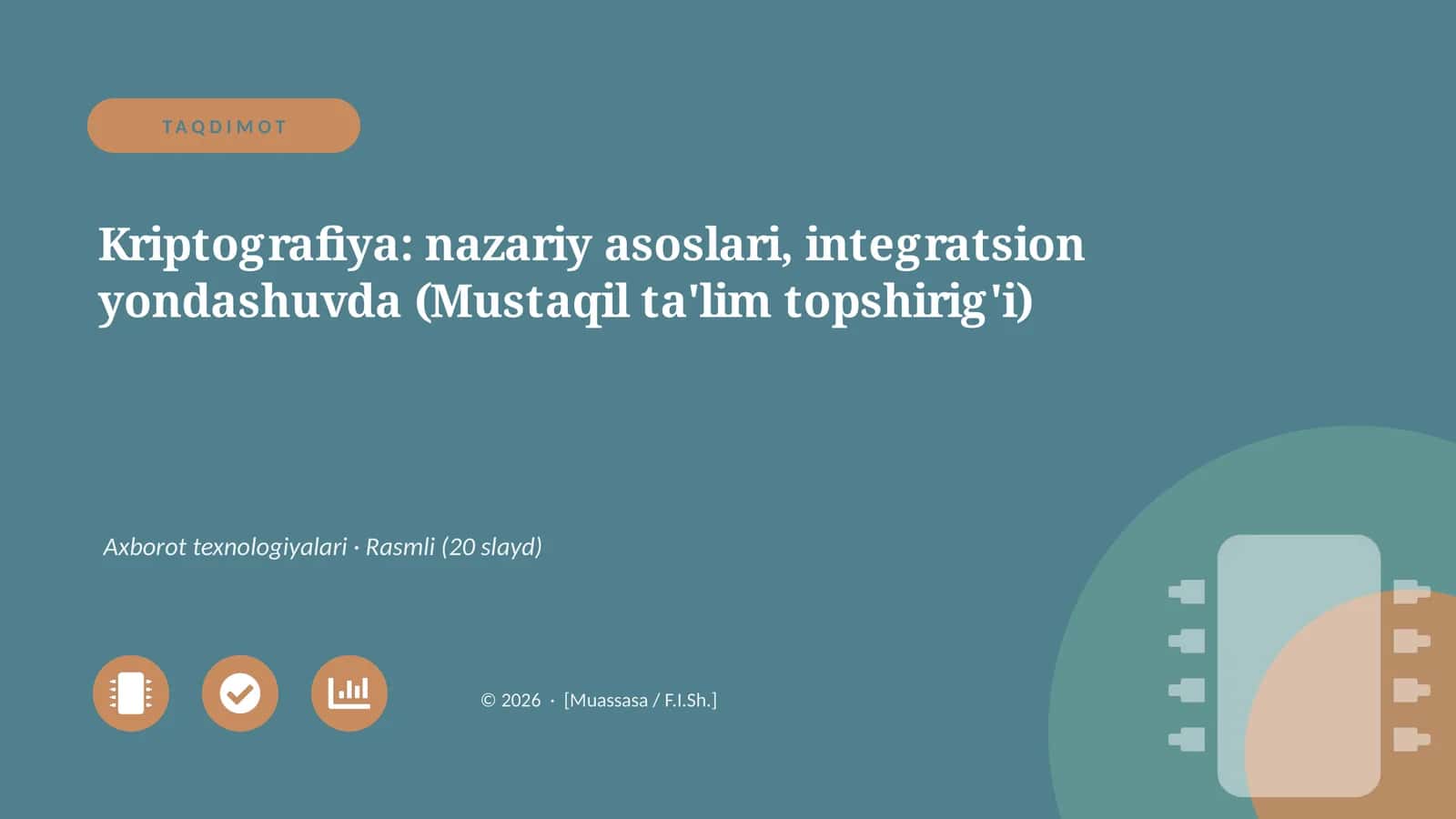 Kriptografiya: nazariy asoslari, integratsion yondashuvda 1