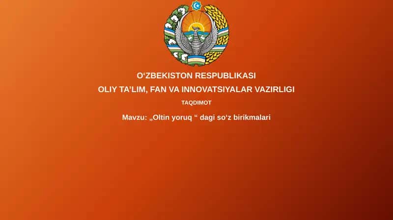 Oltin yoruq dagi so'z birikmalari 1