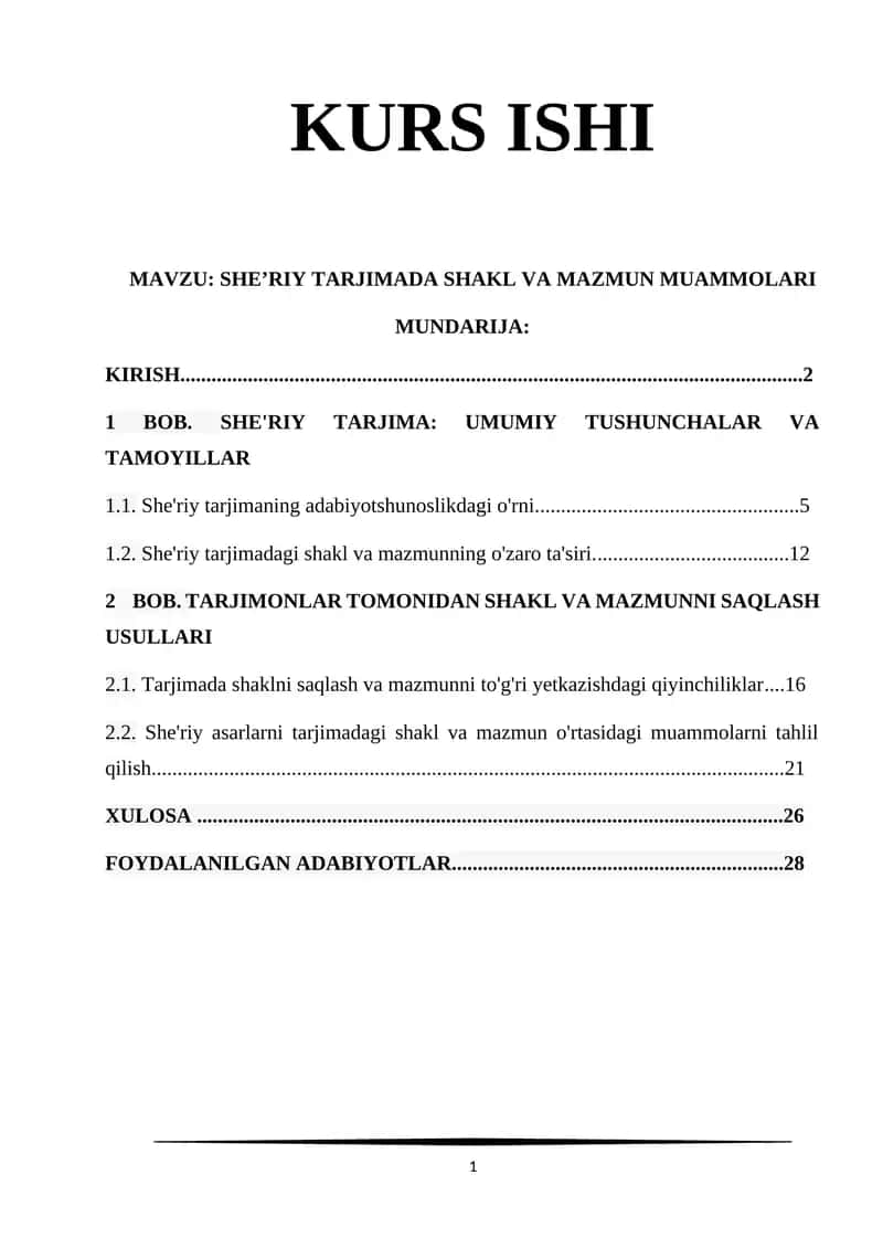 SHE’RIY TARJIMADA SHAKL VA MAZMUN MUAMMOLARI 1
