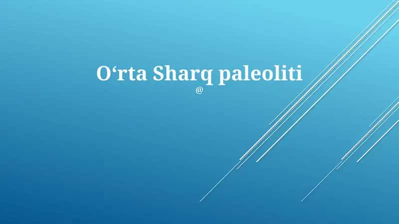 Oʻrta Sharq paleoliti 1