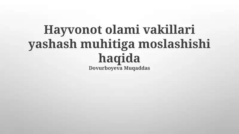 Muhit omillari va moslashuv 1