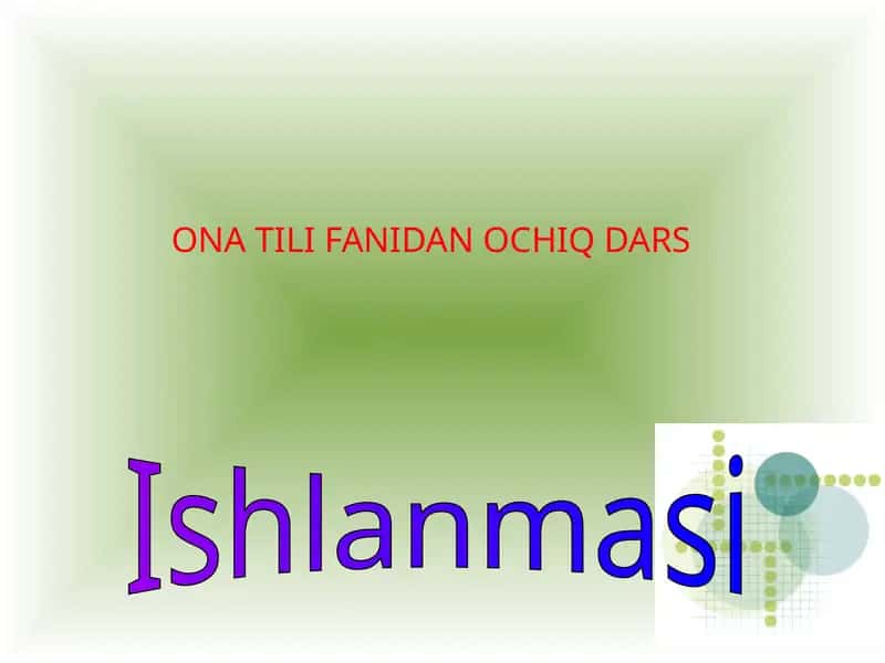ONA TILI FANIDAN OCHIQ DARS 1