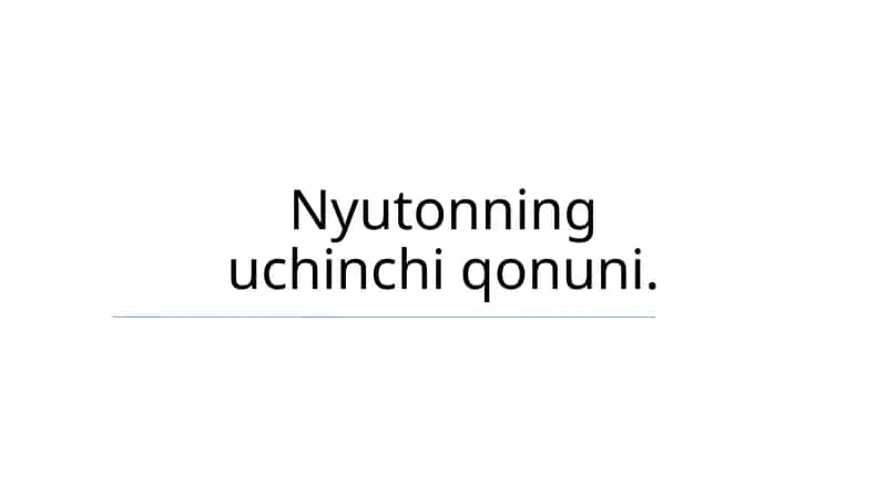 Nyutonning uchinchi qonuni 1