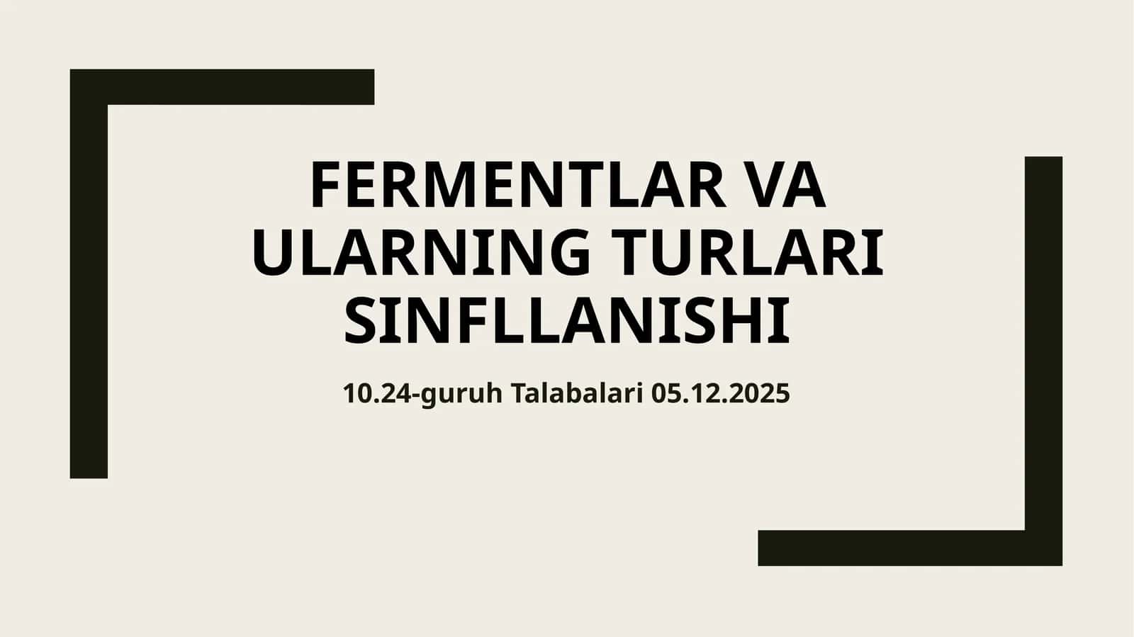 Fermentlar va Ularning Turlari Sinflanishi 1