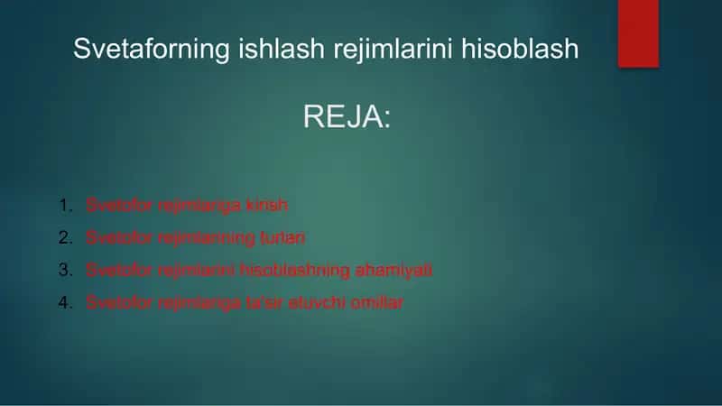 Svetaforning ishlash rejimlari 1