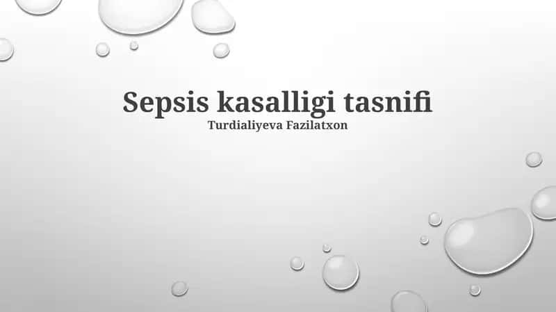 Sepsis kasalligi tasnifi 1