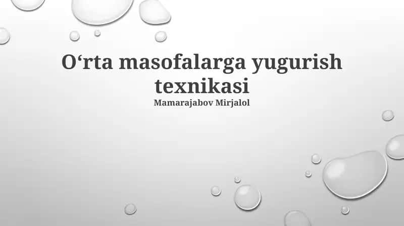 Yugurish Texnikasi 1